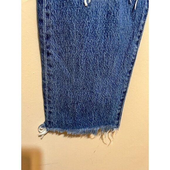 Levi's Mom Wedgie Straight Distressed Frayed Raw Hem Button Fly Jeans Sz 27 - Picture 6 of 16